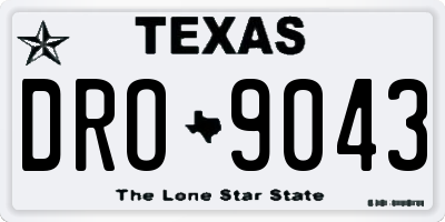 TX license plate DRO9043