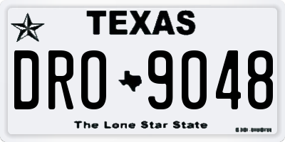TX license plate DRO9048