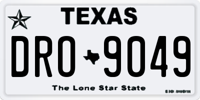 TX license plate DRO9049