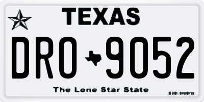 TX license plate DRO9052