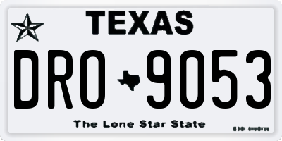 TX license plate DRO9053