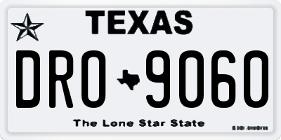 TX license plate DRO9060
