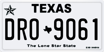 TX license plate DRO9061