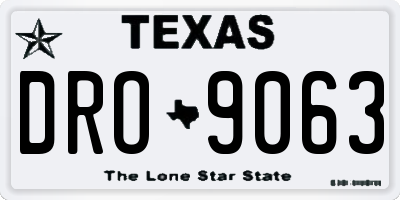 TX license plate DRO9063