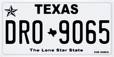 TX license plate DRO9065