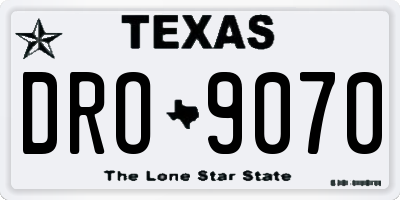 TX license plate DRO9070