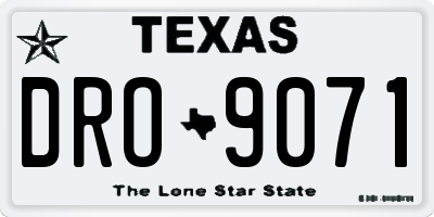 TX license plate DRO9071