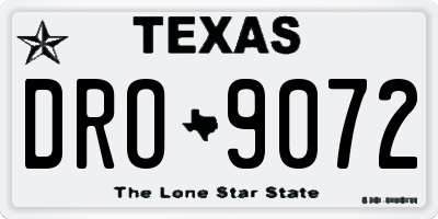 TX license plate DRO9072