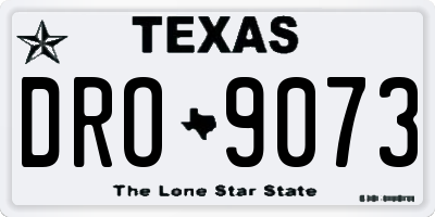 TX license plate DRO9073
