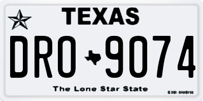 TX license plate DRO9074