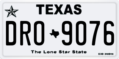 TX license plate DRO9076