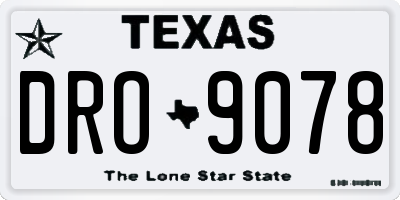 TX license plate DRO9078