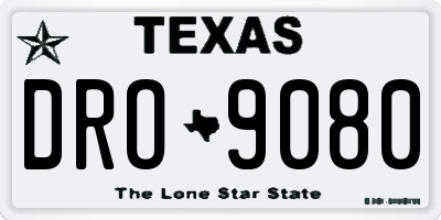TX license plate DRO9080