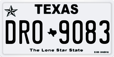 TX license plate DRO9083