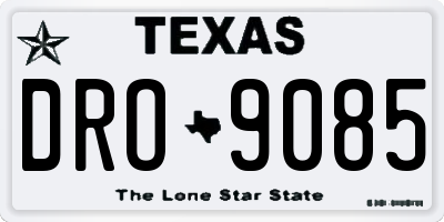 TX license plate DRO9085