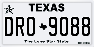 TX license plate DRO9088