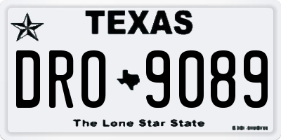 TX license plate DRO9089