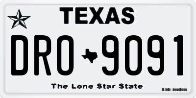 TX license plate DRO9091