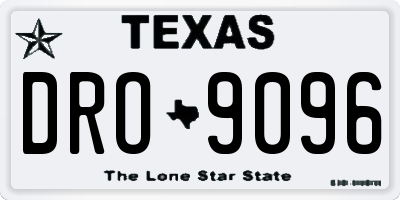 TX license plate DRO9096