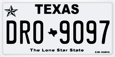TX license plate DRO9097