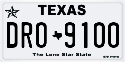 TX license plate DRO9100