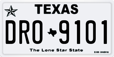 TX license plate DRO9101
