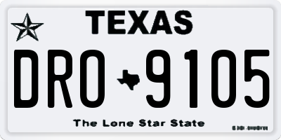 TX license plate DRO9105