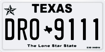 TX license plate DRO9111