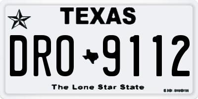 TX license plate DRO9112