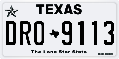 TX license plate DRO9113