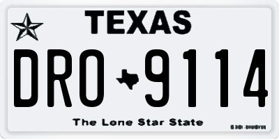 TX license plate DRO9114