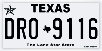 TX license plate DRO9116