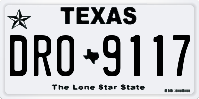 TX license plate DRO9117