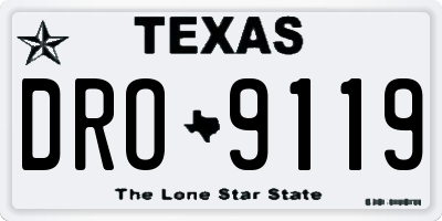 TX license plate DRO9119