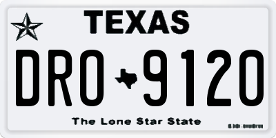 TX license plate DRO9120
