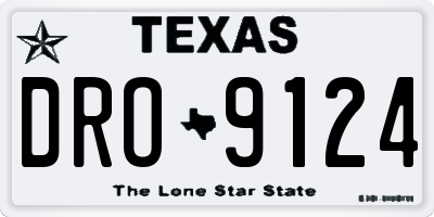 TX license plate DRO9124