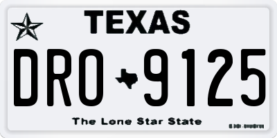 TX license plate DRO9125