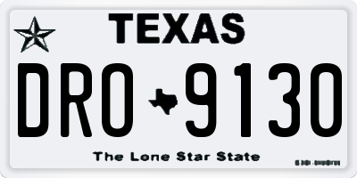 TX license plate DRO9130