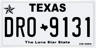 TX license plate DRO9131