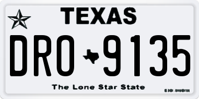 TX license plate DRO9135