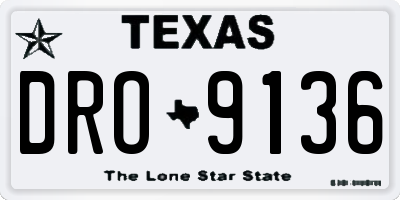 TX license plate DRO9136