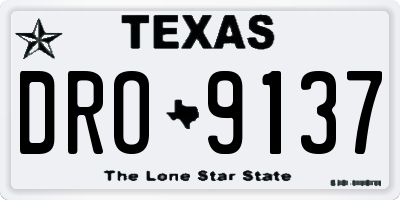 TX license plate DRO9137