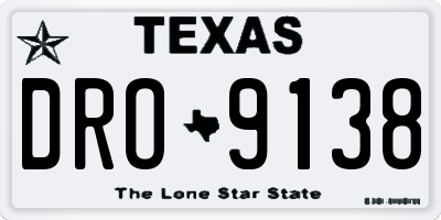TX license plate DRO9138