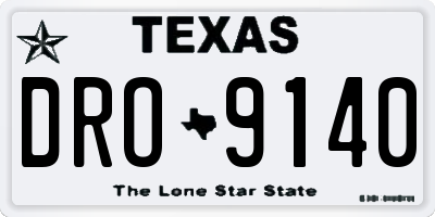 TX license plate DRO9140