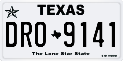 TX license plate DRO9141
