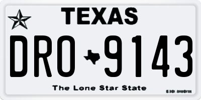 TX license plate DRO9143