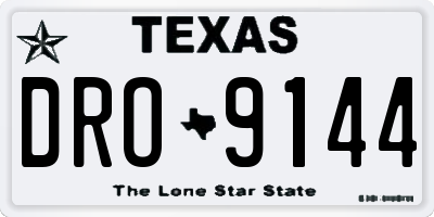 TX license plate DRO9144