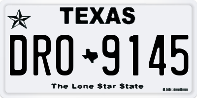 TX license plate DRO9145