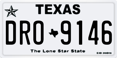 TX license plate DRO9146
