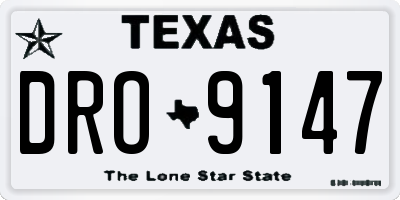 TX license plate DRO9147